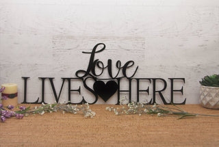 Love Lives Here Shelf Decor Metal Wall Hanging Love Decorations