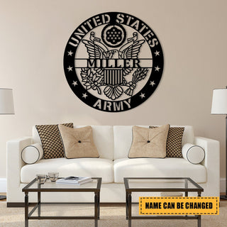 Personalized Name Us Army Veteran Metal Sign, Veterans Day Gift For Proud Soldiers, Metal Laser Cut Metal Signs Custom Gift Ideas