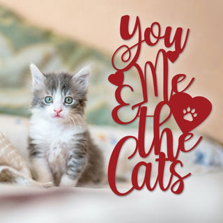 You Me And The Cats Metal Sign Gift For Him Gift For Her Valentine's Day Decorations