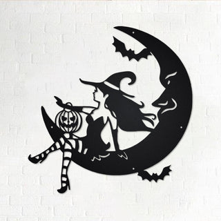 Halloween Witch Moon Metal Sign, Witch Moon Metal Wall Art, Witch Moon Tree Metal Wall Decor, Halloween Metal Decor, Halloween Decor, Metal Laser Cut Metal Signs Custom Gift Ideas