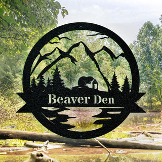 Great Outdoor Beaver Decor Beaver Sign Camp Sign Christmas Gift For Him Metal Name Sign Fathers Day Decorations