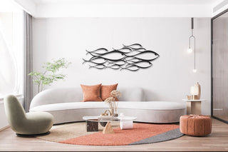 School of Fish Metal Wall Decor Wall Decor Interior Housewarming Gift Wall Sign Bird Metal Wall Decor Decorations