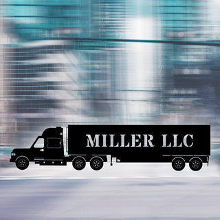 Semi Truck Sign With Custom Text Decorations