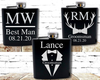 Engraved Flask For Groomsmen Groomsman Flask Groomsmen Flask Groomsman Proposal Hip Flask Personalized Personalized Flask For Men. Decorations