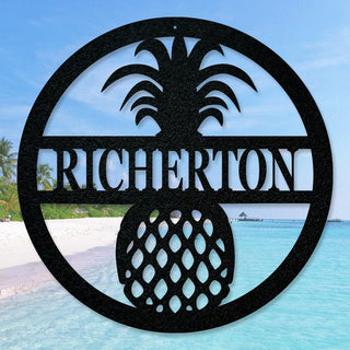 Personalized Pineapple Metal Sign Housewarming Gift Personalized Metal Sign Custom Metal Decor Metal Sign Decorations