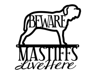 Neapolitan Mastiffs Live Here Metal Sign Black Neapolitan Mastiff Mastiff Door Sign Dog Decorations