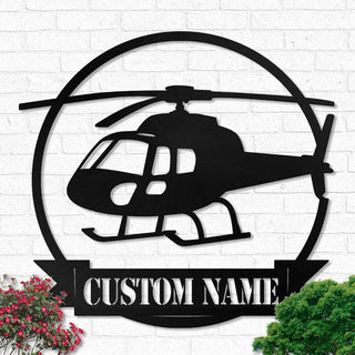 Custom Helicopter Airplane Personalized Pilot Name Sign Decoration For Room Flight Attendant Decor Home Decorations