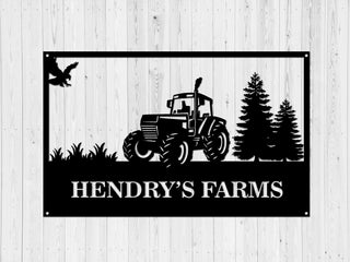 Tractor Metal Sign, Metal Farm Sign, Personalized Name Sign, Custom Metal Sign, Farmhouse Decor, Gifting Ideas, Family Name Custom Sign, Laser Cut Metal Signs Custom Gift Ideas