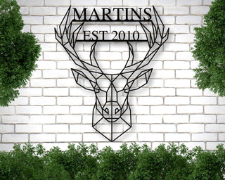 Deer Name Metal Sign Family Name Sign Valentines Day Sign Last Name Art Fathers Day Gift Deer Hunting Gift Wall Decor Antler Sign Decorations