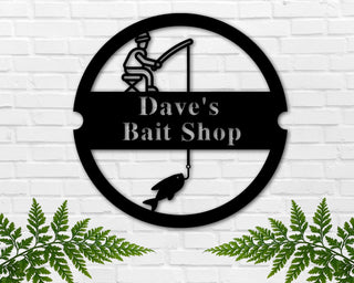 Custom Fishing Sign Bait Shop Metal Sign Bait & Tackle Sign Fishing Shack Decor Father's Day Gift Fish Camp Sign Fishing Hole Sign Decorations