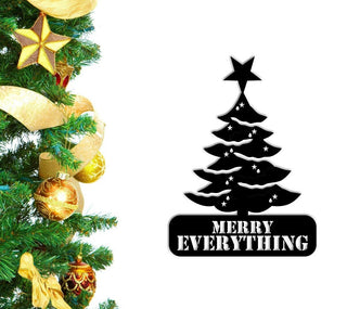 Merry Everything Metal Sign Christmas Tree Metal Sign Wall Hangings Christmas Gifts Custom Metal Sign Indoor Outdoor Metal Sign Decorations