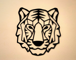 Geometric Tiger Metal Decor Kids Room Decor Door Hanger Tiger Fans Kids Room Geometric Animal Art Decorations