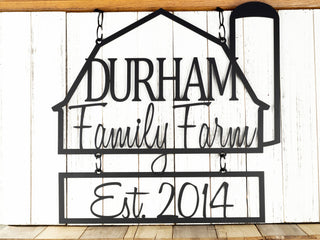 Custom Family Farm House Name Metal Sign, Established Sign, Metal Wall Art, Personalized Sign, Outdoor Sign, Name Sign, Farmhouse Sign, Laser Cut Metal Signs Custom Gift Ideas