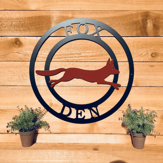 Twocolor Fox Ranch Sign Cut Metal Sign Metal House Sign Decorations