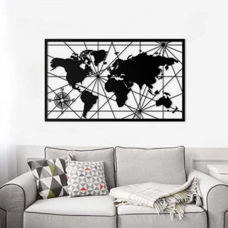 Route Metal World Map Metal Wall Decor World Map Wall Art Metal Art Housewarming Gift Wall Hangings Decorations