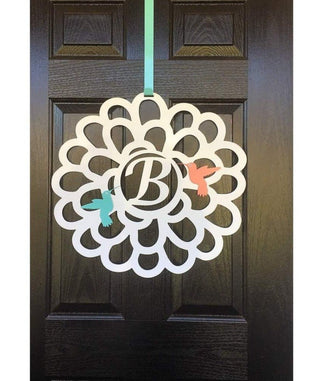 Flower & Hummingbirds Front Door Sign Cut Metal Sign Metal House Sign Decorations