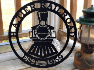 Personalized Train Sign Cut Metal Sign Metal House Sign Decorations