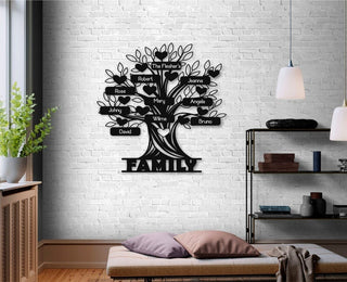 Personalized Family Tree Custom Family Tree Sign Gift For Family Family Tree Wall Decor Gift For Grandma Decorations