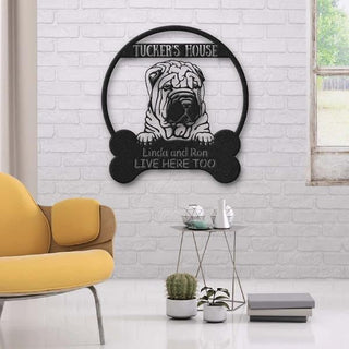 Chinese Shar Pei Dog Lovers Funny Personalized Metal House Sign Cut Metal Sign Decorations