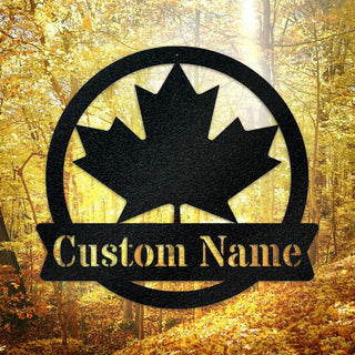 Maple Leaf Monogram Canada Metal Sign Personalized Maple Leaf Monogram Sign Family Address Sign Family Sign Canadian Gift Decorations