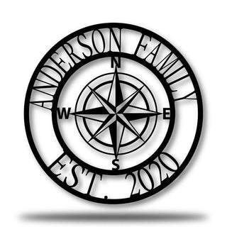 Compass Monogram Customized Metal Signs Custom Metal Sign Custom Signs Metal Sign Decorations