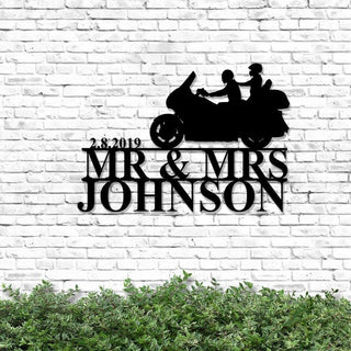 Custom Biker Couple Personalized Metal Sign Biker Metal Sign Outdoor Decor Motorcycle Sign Gift For Couple Gift For Husband Decorations