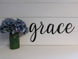 Grace Sign Metal Grace Sign Rustic Word Art Sign Metal Signs Metal Decorations