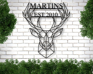 Personalized Last Name Metal Sign Established Family Sign Deer Name Metal Sign Metal Family Name Sign Metal Signs With Last Names Decorations