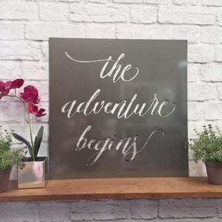 The Adventure Begins Cut Metal Sign Metal House Sign Decorations