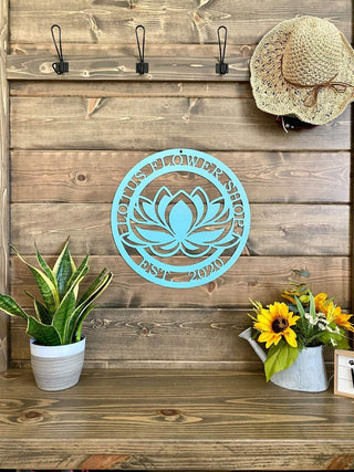 Personalized Lotus Flower Metal Sign Cut Metal Sign Metal House Sign Decorations