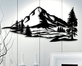 Mountains Mountains Scandinavian Decor Idea Gift living Room Stencil Hanging Mountain Range Artwork Mountain Sign Decorations