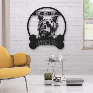 Australian Silky Terrier Dog Lovers Funny Personalized Metal House Sign Cut Metal Sign Decorations