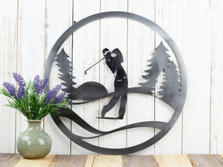 Golfer Metal Wall Decor Golf Gift For Him Golf Gift Golfer Gift Outdoor Sign Golf Art Metal Sign Fathers Day Gift Dad Gift Decorations