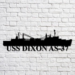 Aeticon PrintPrint Uss Dixon As37 Navy Ship Metal Art, Custom Us Navy Ship Cut Metal Sign, Gift For Navy Veteran, Navy Ships Silhouette Metal Art, Navy Home Decor Laser Cut Metal Signs Custom Gift Ideas