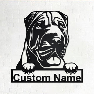 Personalized Custom Shar Pei Dog Metal Sign for Dog Lover Custom Name Decorations