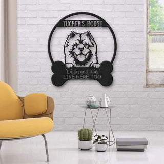 Chow Chow Dog Lovers Funny Personalized Metal House Sign Cut Metal Sign Decorations