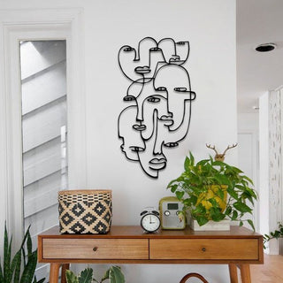 Picasso Faces line art Woman Line Art Metal Wall Decor Black Metal Art Outdoor Metal Art Woman Face Art Sign Decorations