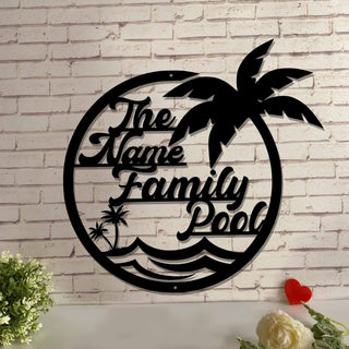 Personalized Family Pool Metal Sign, Swimming Pool Sign, Pool Bar Sign, Metal Pool Sign, Pool House Drink Sign, Home Pool Sign, Laser Cut Metal Signs Custom Gift Ideas