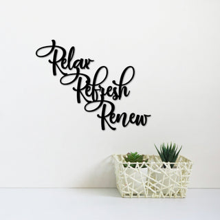 Relax Refresh Renew Metal Wall Sign Bathroom Decor Master Bedroom Sign Gift For Wife Mom Or Girlfriend Spa Sign Metal Art Bath Decorations