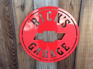 Ricks Garage W Bowtie Plasma Cut Metal Sign Cut Metal Sign Wall Metal Sign Decorations