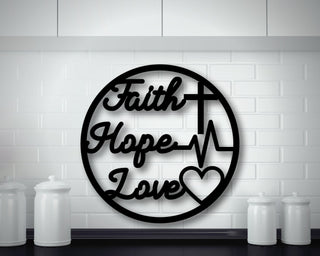 Metal Faith Hope Love Metal Faith Hope Love Sign Metal Faith Hope Love Decor Housewarming Gift Decorations