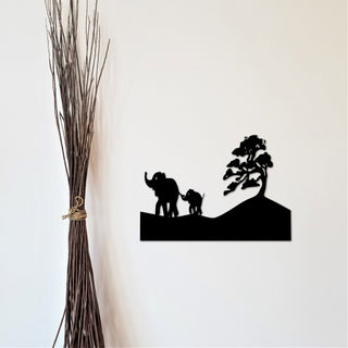 Metal Elephant And Baby Nursery Sign Jungle Sign Zoo Wall Decorafrican Safari Kids Room Decor Wildlife Art Metal Animal Cutout Decorations