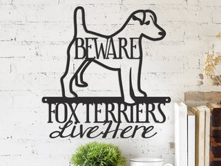 Metal Dog Sign Outdoor Signs Smooth Fox Terrier Metal Signs Beware Of Dog Sign Decorations