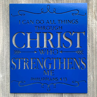 Philippians 4:13 Square Metal Sign Cutout Cut Metal Sign Wall Metal Art Decorations