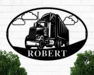 Custom Trucker Metal Sign Big Rig Trucker 18 Wheeler Diesel Semi Truck Decorations