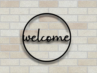 Round Welcome Metal Sign Outdoor Welcome Sign Welcome Metal Word Wedding Welcome Sign Housewarming Gift Realtor Closing Gift Decorations