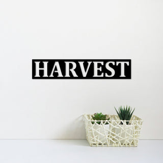 Metal Harvest Sign Rustic Kitchen Decor Harvest Decor Thanksgiving Sign Fall Decor Autumn Sign Word Decorations