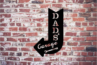 Dads Garage Sign Metal Arrow Dad's Garage Arrow Art Steel Metal Art Dads Garage Metal 009 Decorations