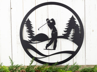 Golfer Metal Wall Decor Gift For Him Golf Gift Golfer Gift Wall Hanging Outdoor Sign Fathers Day Gift Decorations