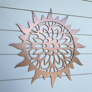 Floral Sunburst Cut Metal Sign Metal House Sign Decorations